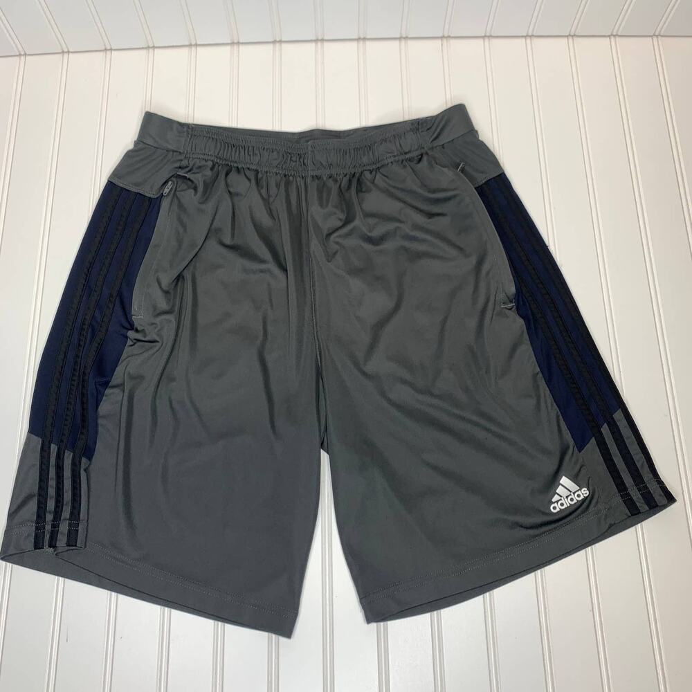 Adidas 3 Stripe Shorts Primegreen Pockets Drawstring Waist Sz Large